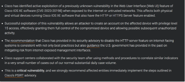 安全公司解析思科 IOS XE 系统零日漏洞，黑客利用 HTTP 功能可获更高权限