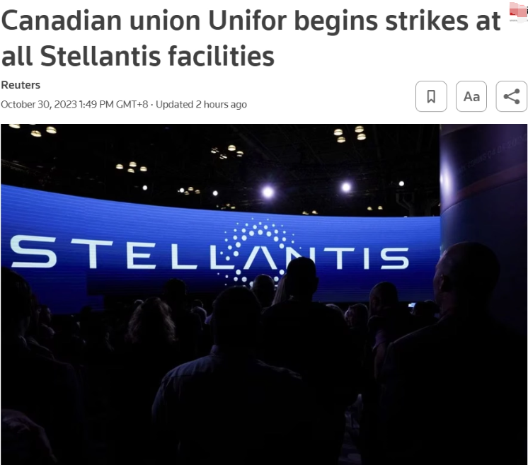 加拿大 Unifor 工会对 Stellantis 工厂进行罢工，超 8200 名成员未能达成协议
